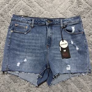 NWT I&M Black Label Denim Jean Distressed Shorts Olivia Womens Plus Size 1X